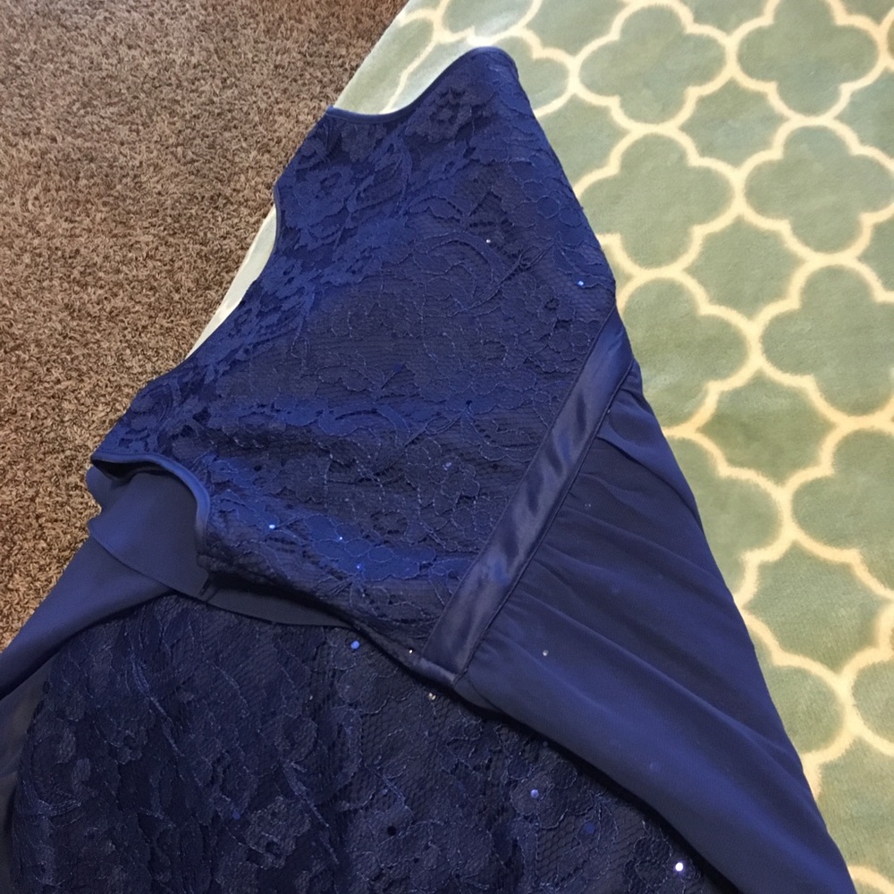 Lace royal blue girls dress